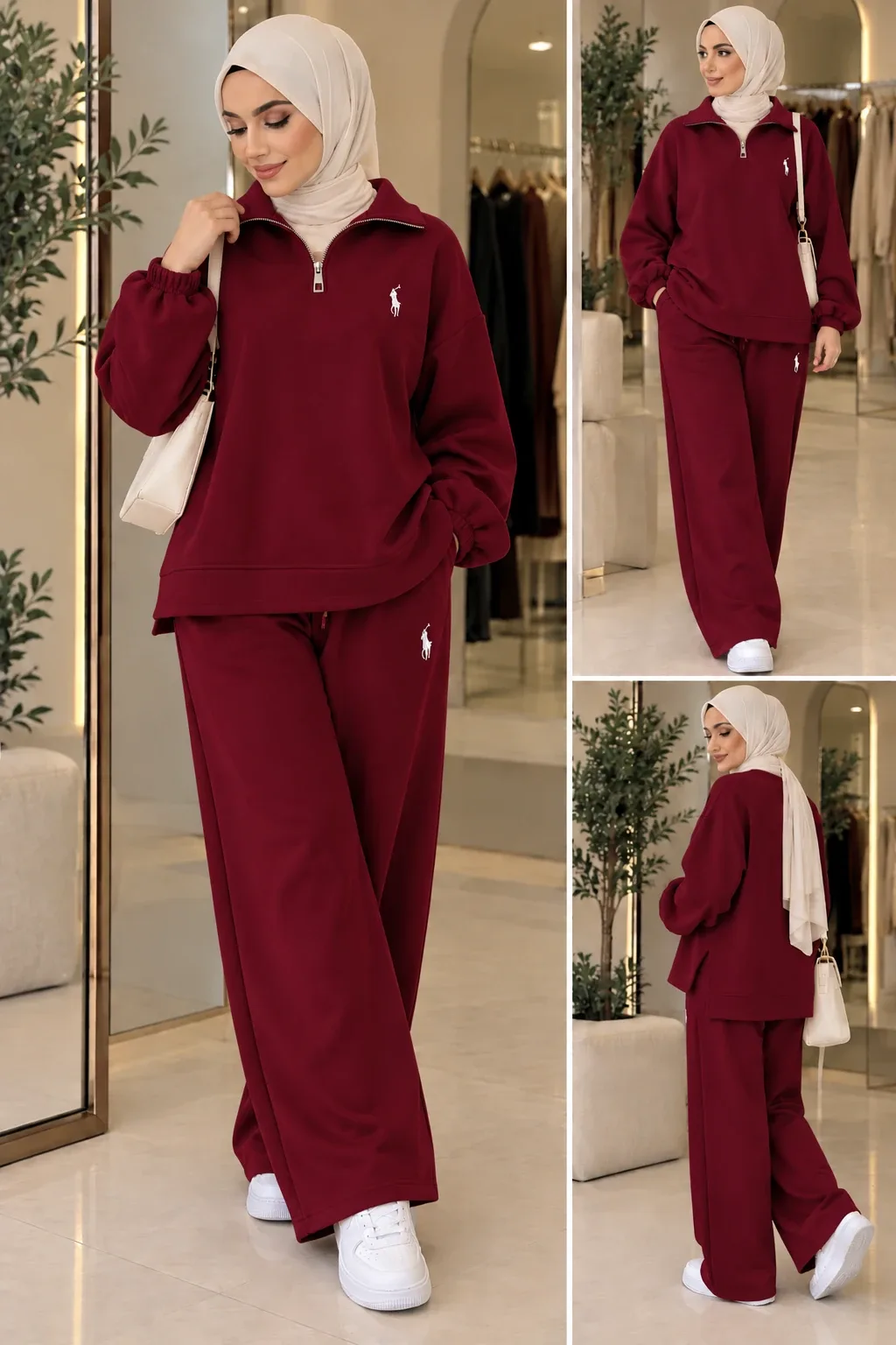Ensemple sweat polo Rouge